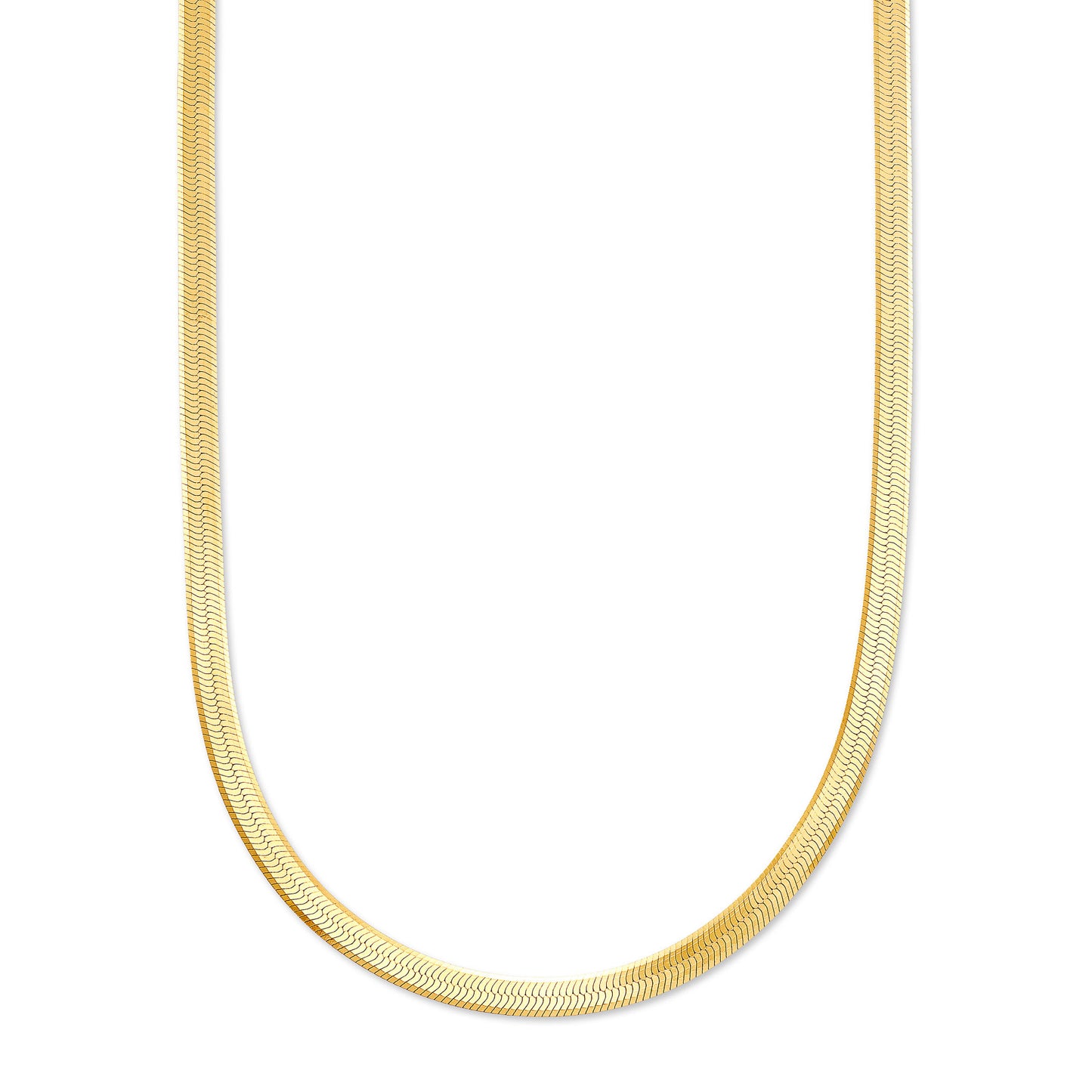 Herringbone Chain Necklace in Gold Stainless Steel