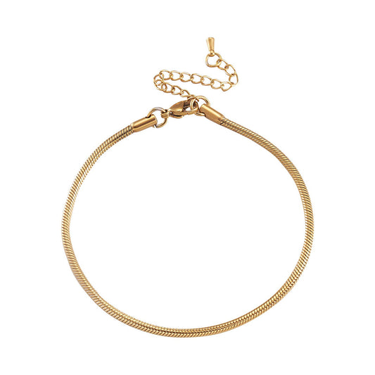 Round Snake Chain Bracelet in Gold Stainless Steel