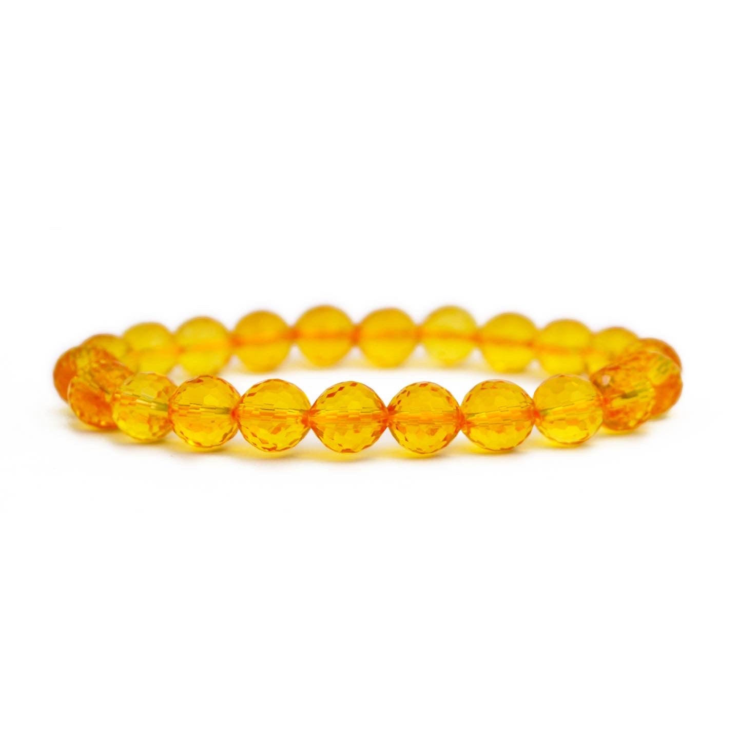 Faceted Clear Citrine Stretch Bracelet 8mm