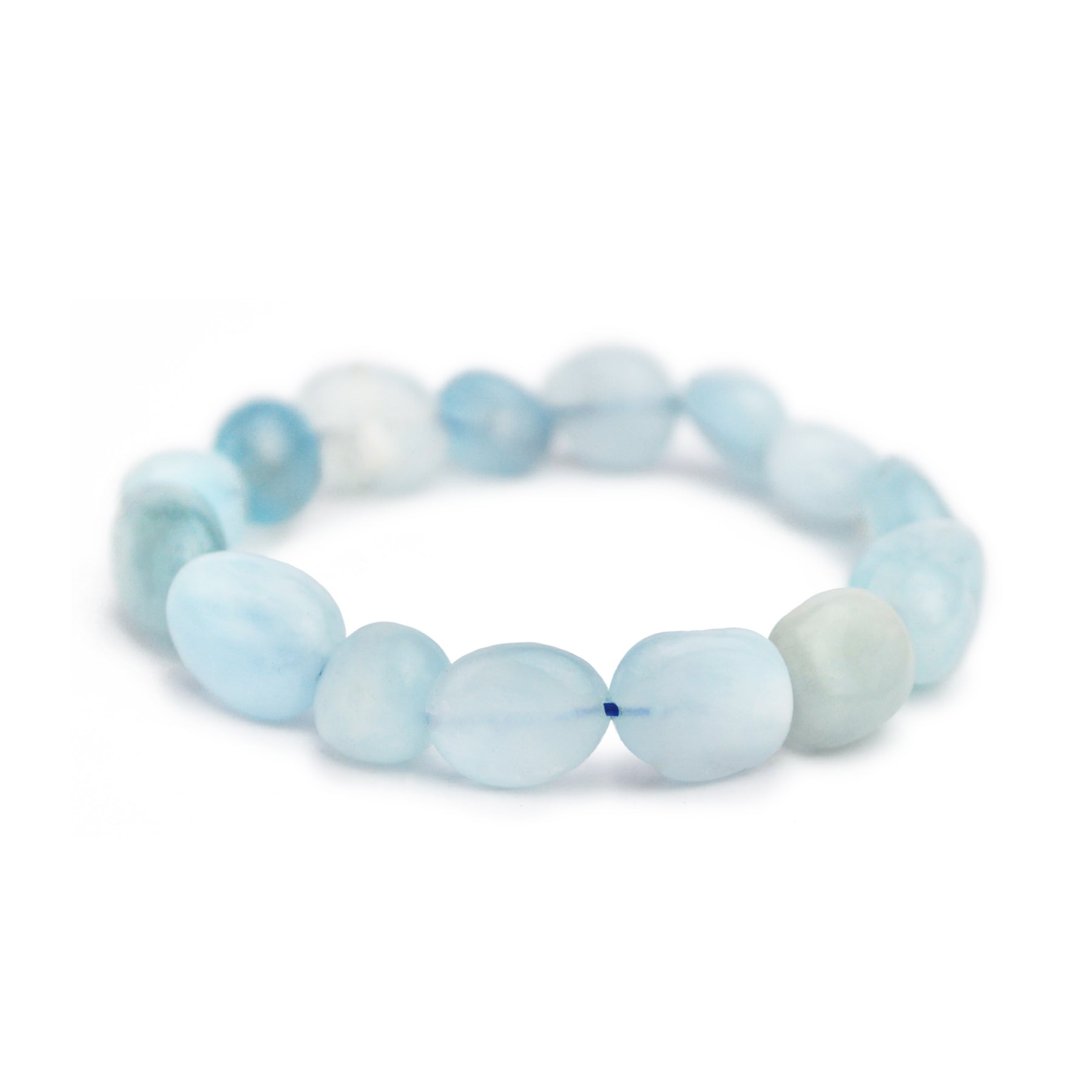Aquamarine Pebbles Stretch Bracelet