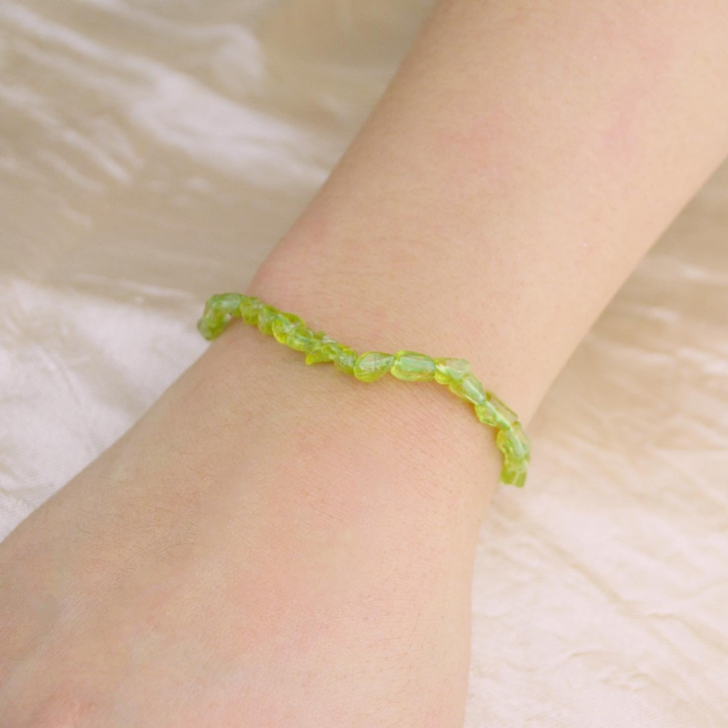 Peridot Pebbles Stretch Bracelet