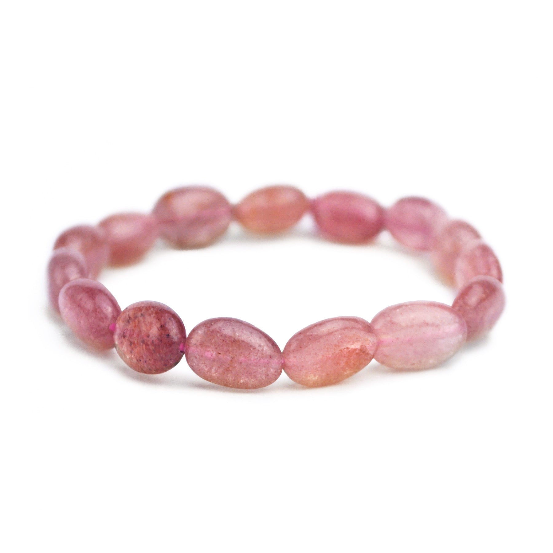 Strawberry Quartz Pebbles Stretch Bracelet