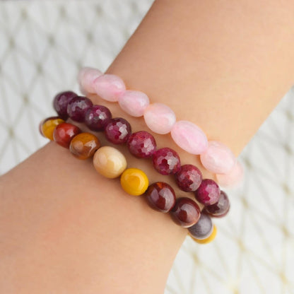 Mookaite Jasper Pebbles Stretch Bracelet