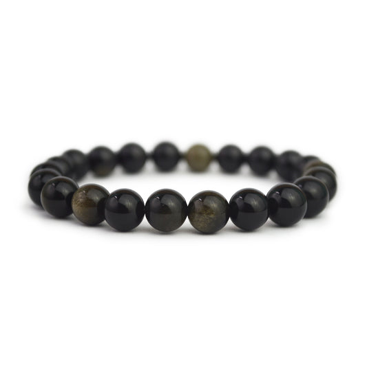 Gold Sheen Obsidian Stretch Bracelet 8mm