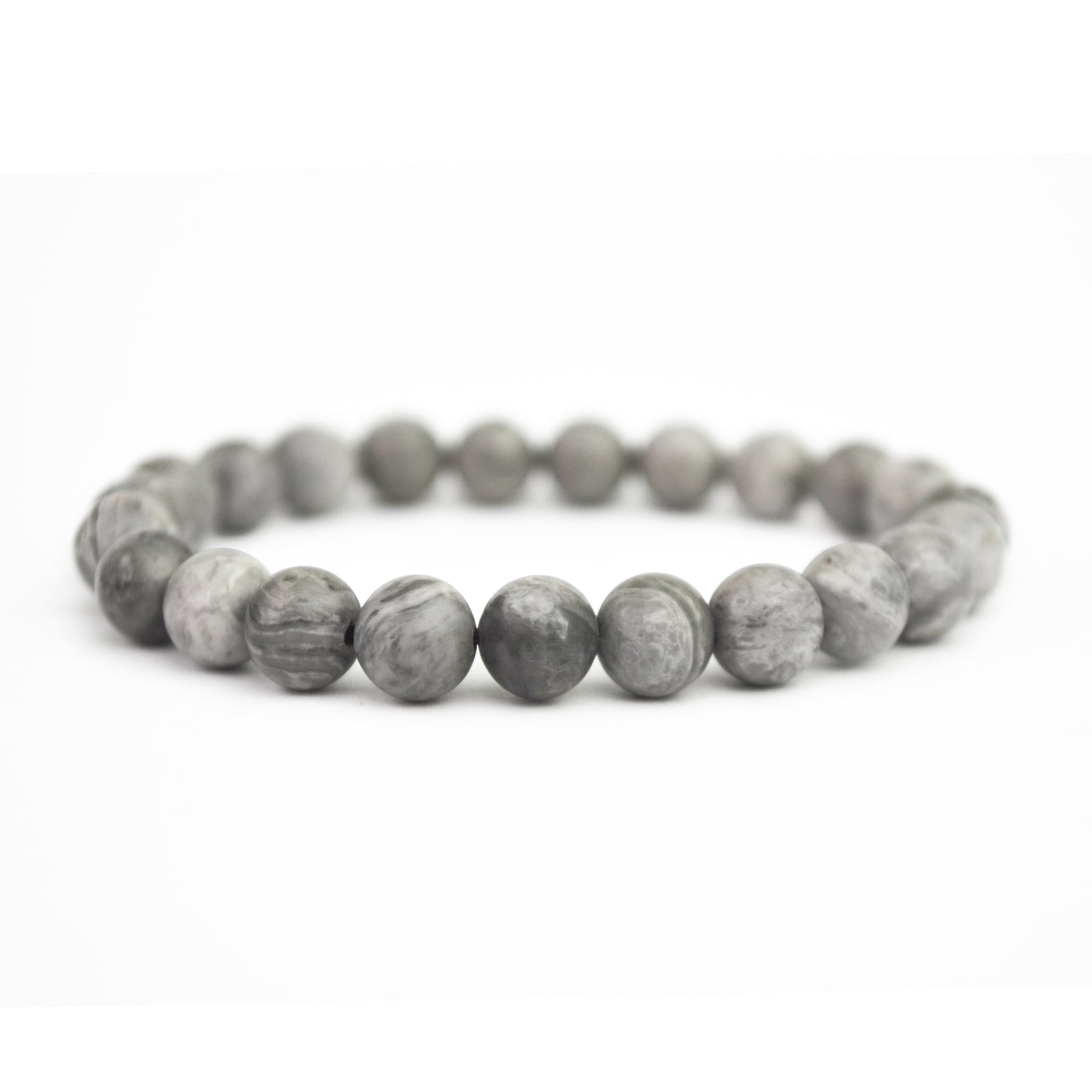 Gray Jasper Stretch Bracelet 8mm