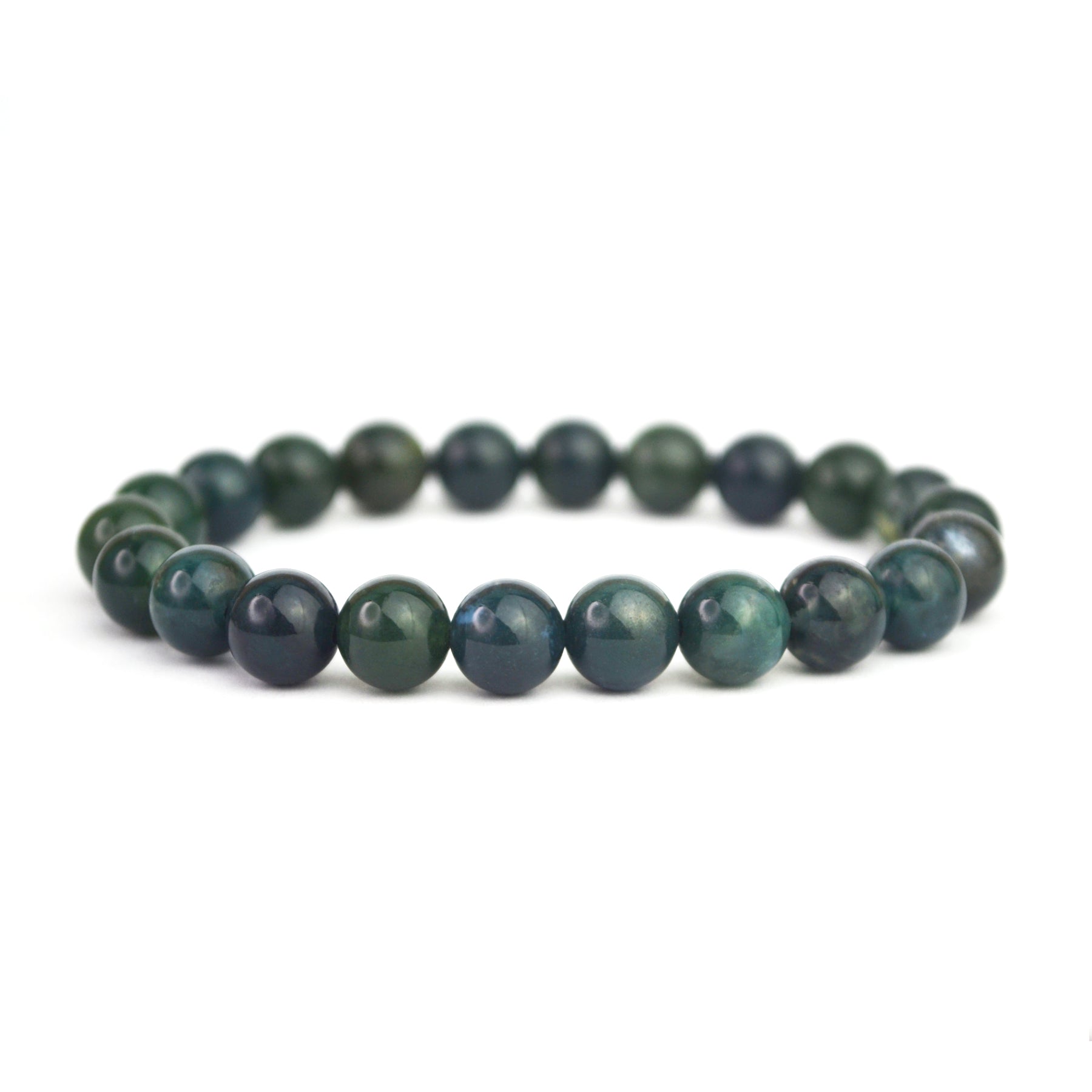 Moss Agate Stretch Bracelet 8mm