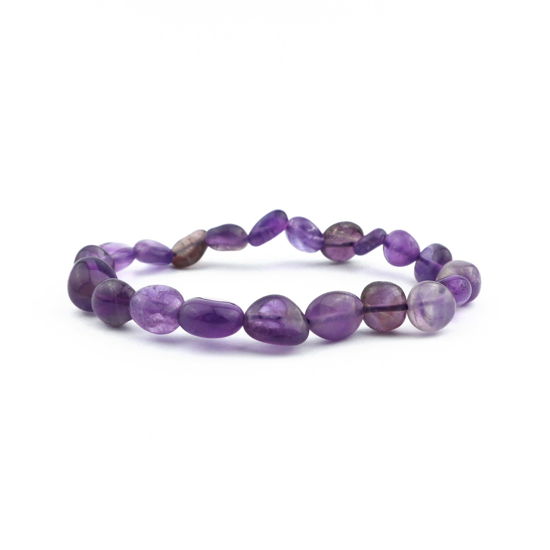 Amethyst Pebbles Stretch Bracelet