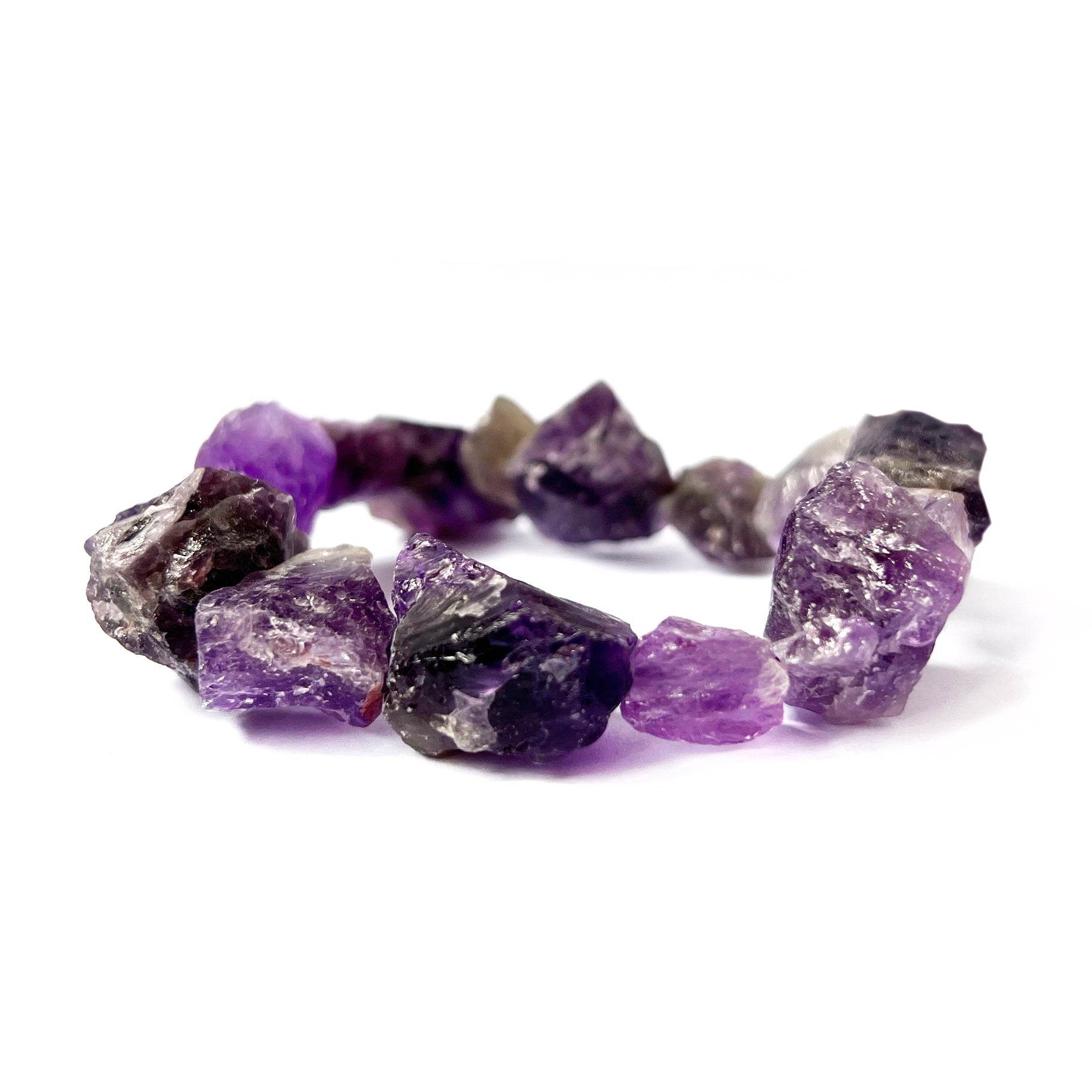 Raw Amethyst Stretch Bracelet Medium