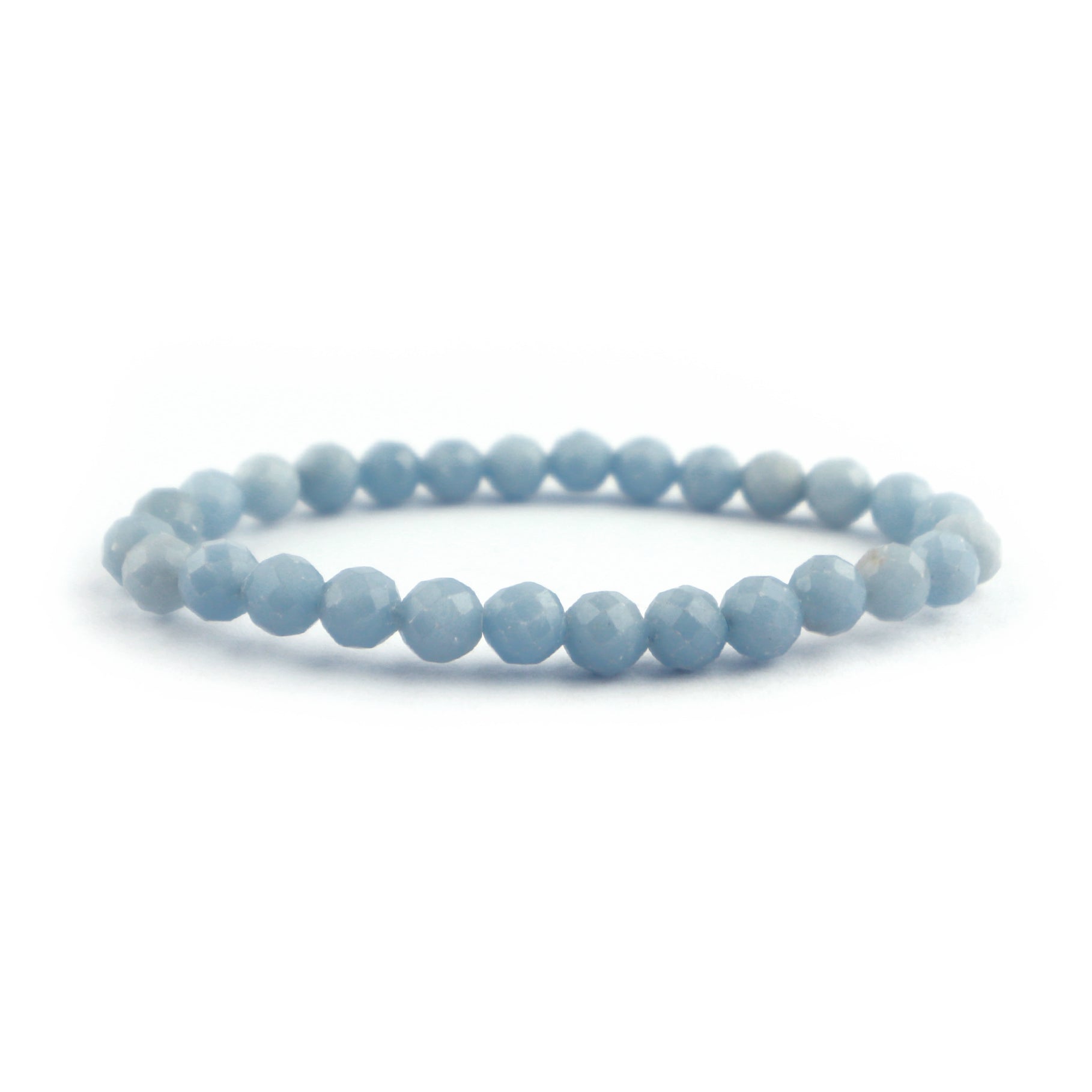 Faceted Angelite Stretch Bracelet 5mm