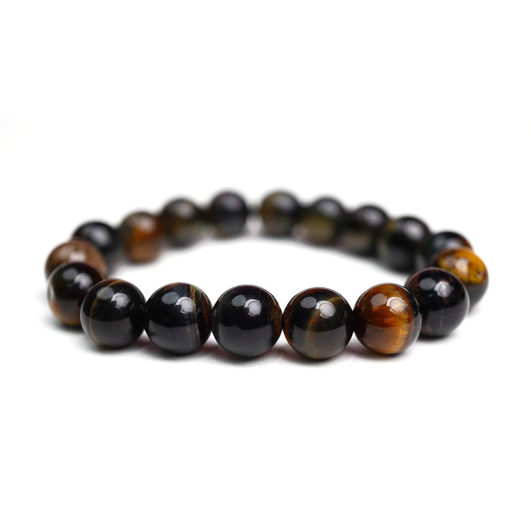 Blue-Brown Tiger Eye Stretch Bracelet 10mm