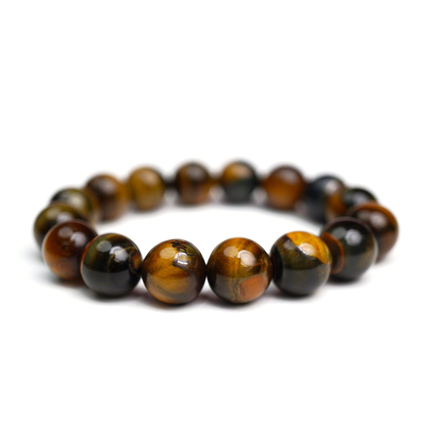 Blue-Brown Tiger Eye Stretch Bracelet 12mm