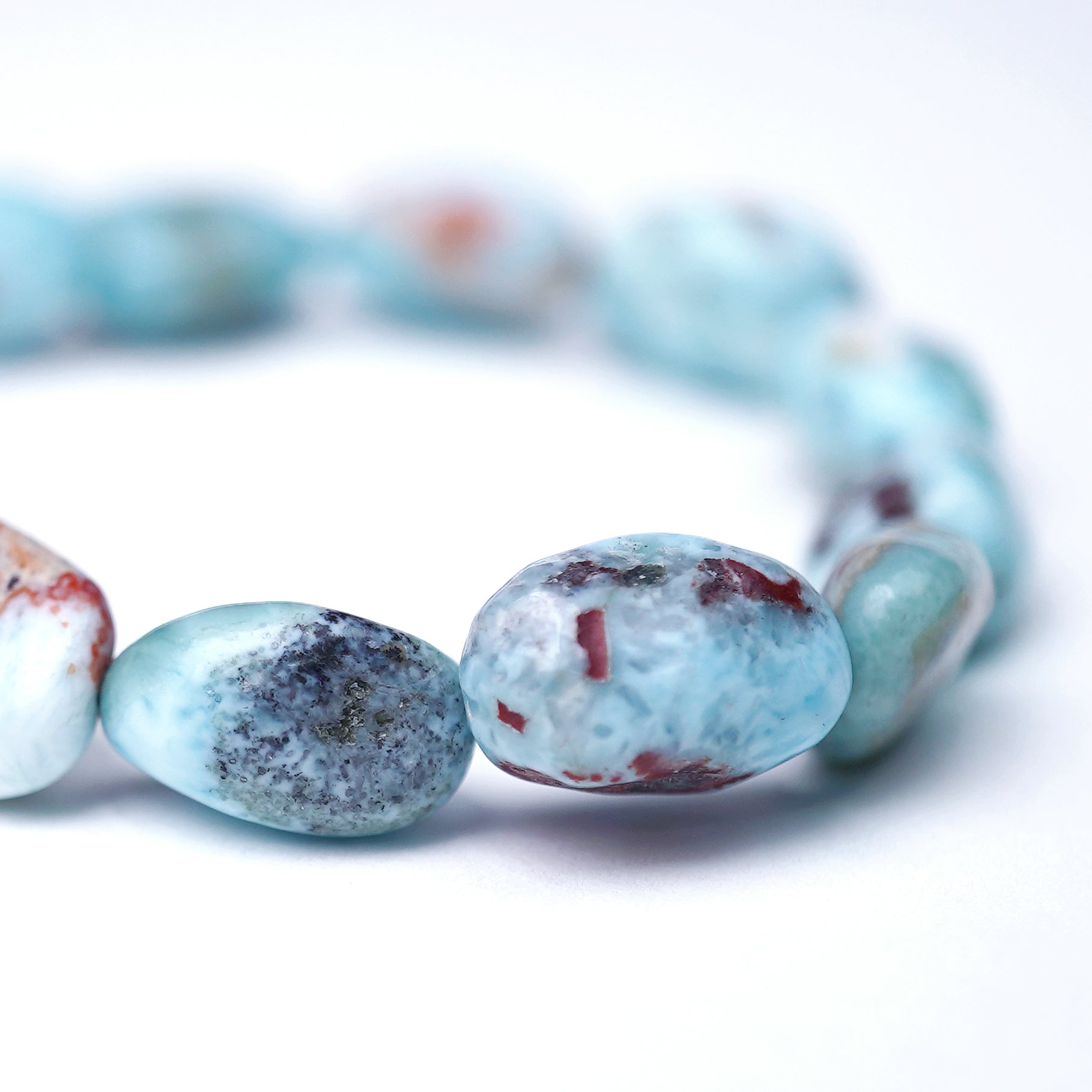 Larimar Pebbles Stretch Bracelet (Few Inclusions)