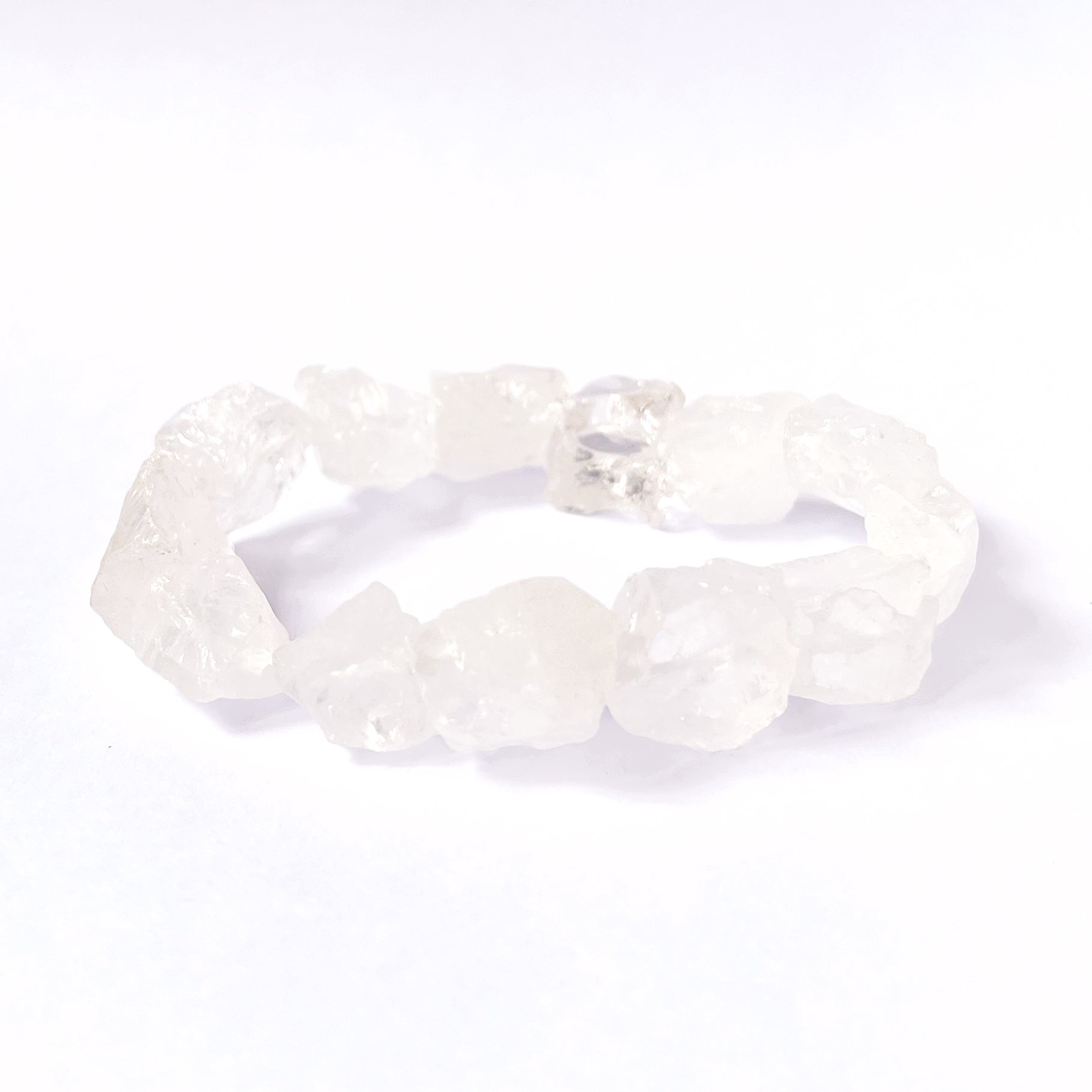 Raw Clear Quartz Stretch Bracelet Medium