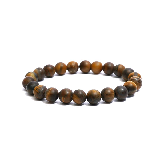 Matte Brown Tiger Eye Stretch Bracelet 8mm