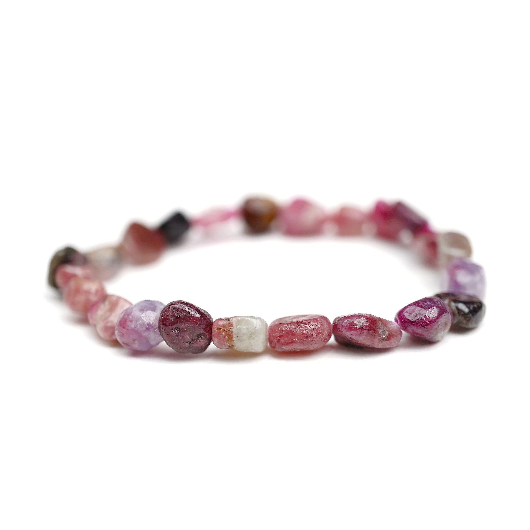 Mixed Tourmaline Pebbles Stretch Bracelet