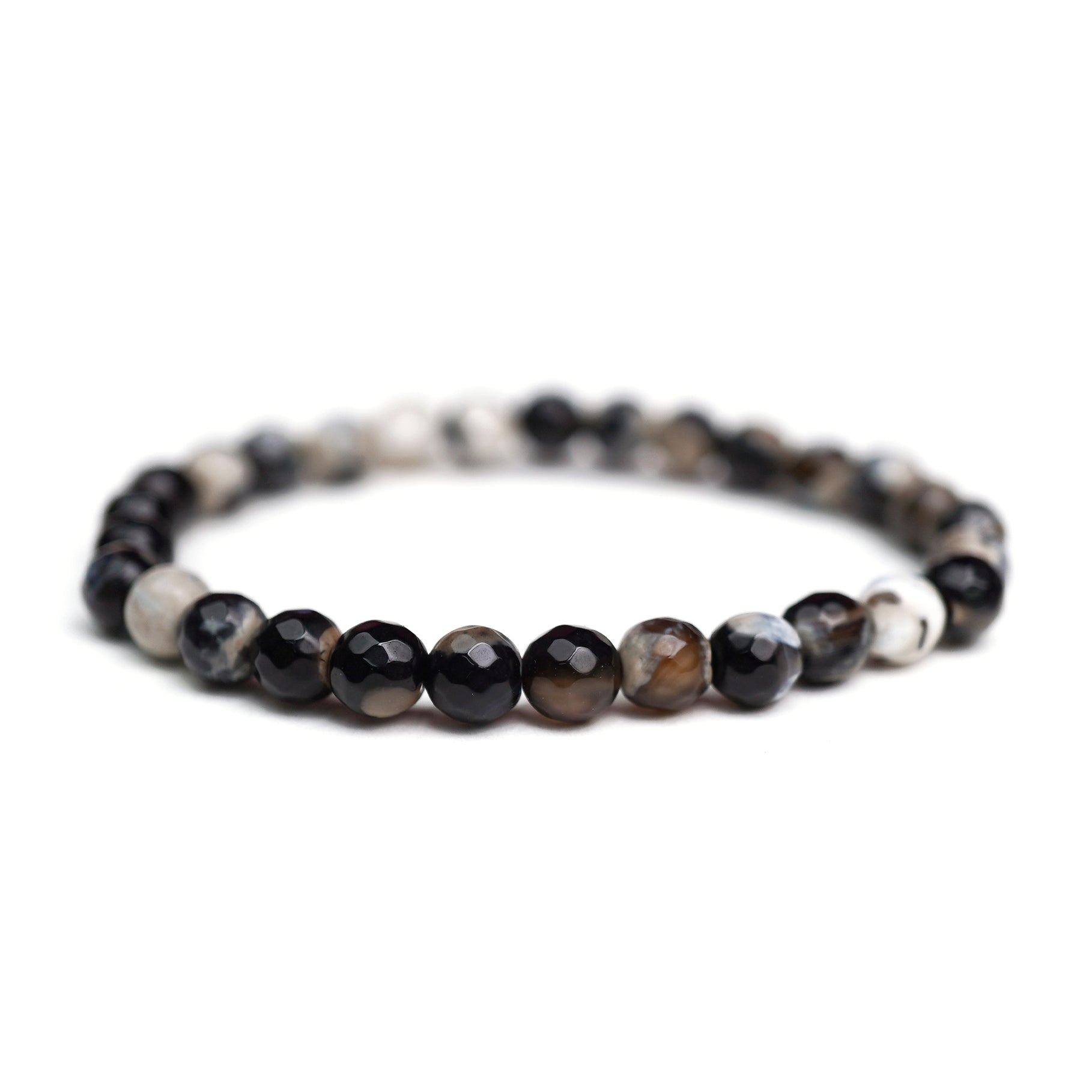 Orca Agate Stretch Bracelet 6mm Faceted