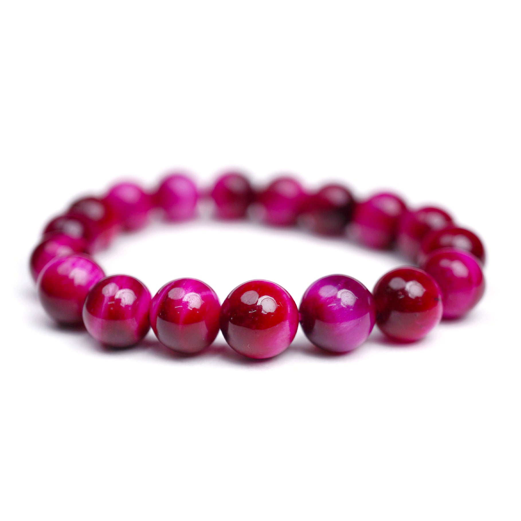 Pink Tiger Eye Stretch Bracelet 12mm