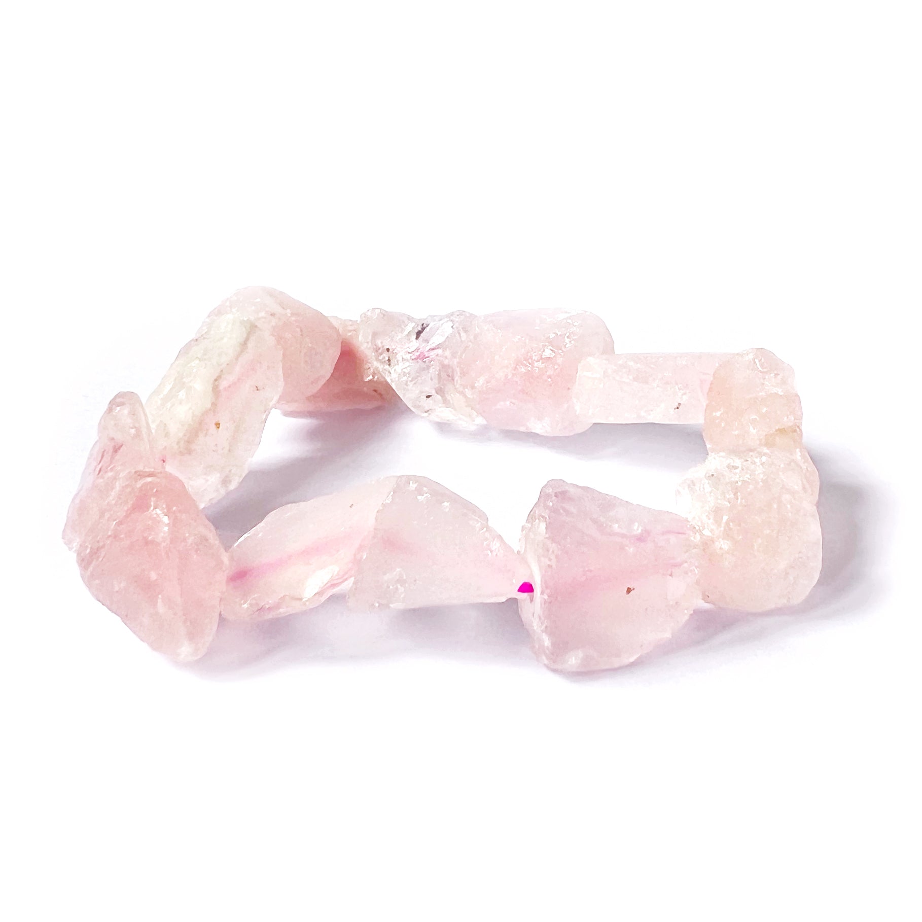 Raw Rose Quartz Stretch Bracelet Medium