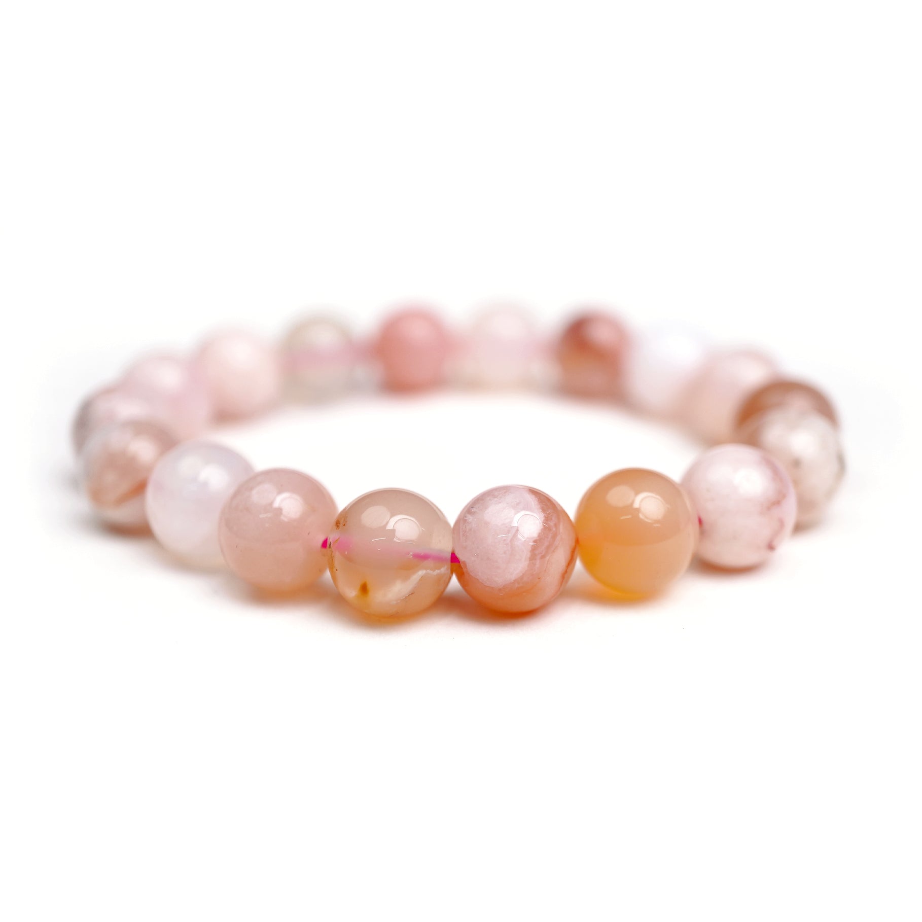 Sakura Agate Stretch Bracelet 10mm