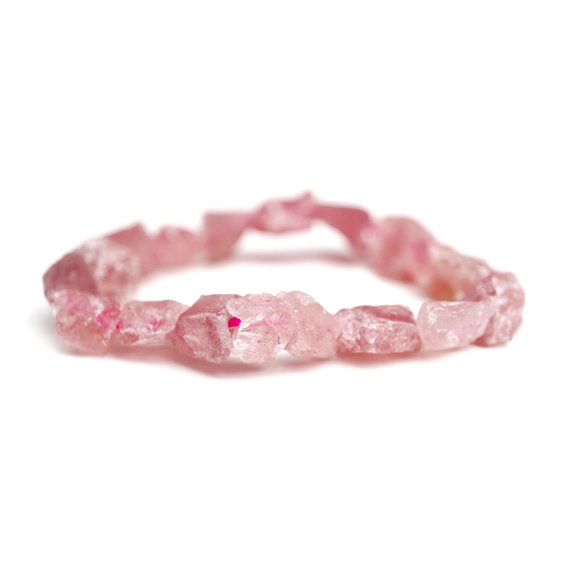 Raw Strawberry Quartz Stretch Bracelet Small