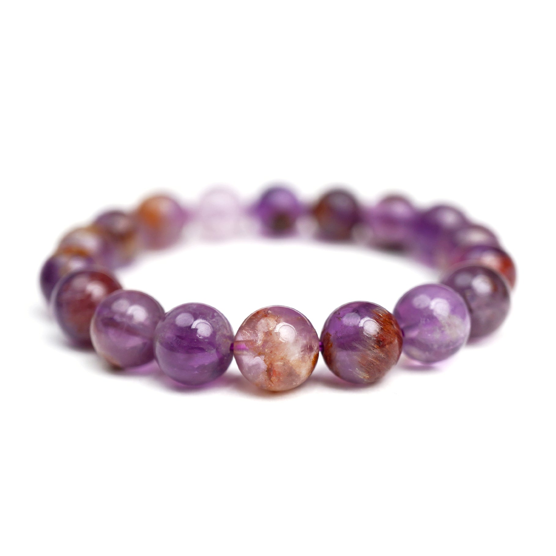 Purple Phantom Quartz Stretch Bracelet 12mm