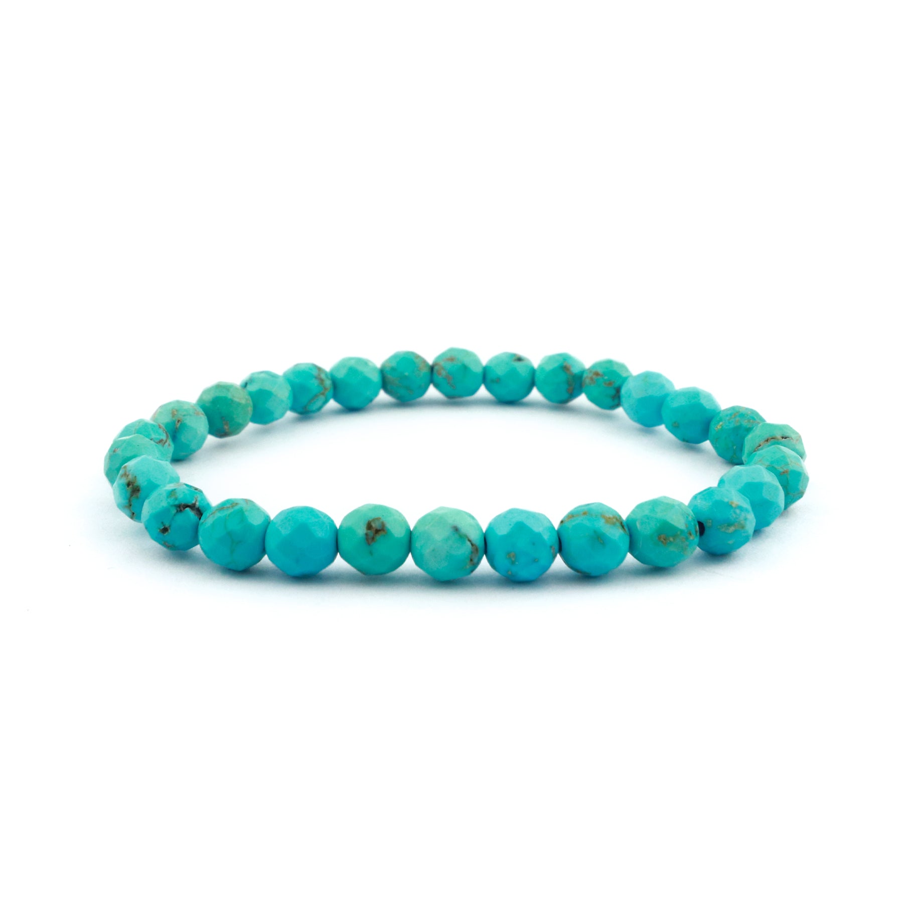 Faceted Turquoise Stretch Bracelet 6mm