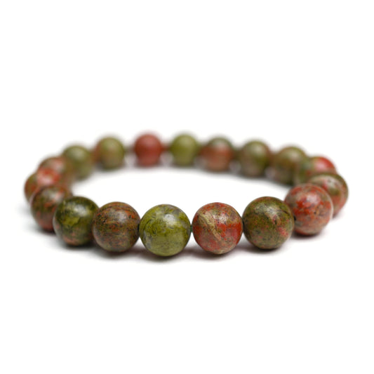 Unakite Stretch Bracelet 10mm