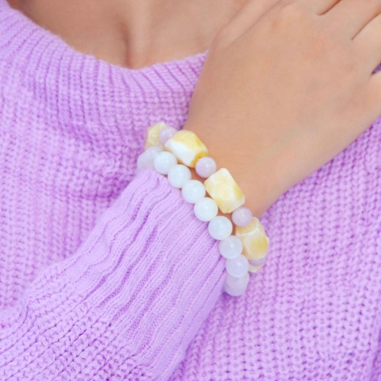 Selenite Stretch Bracelet 10mm