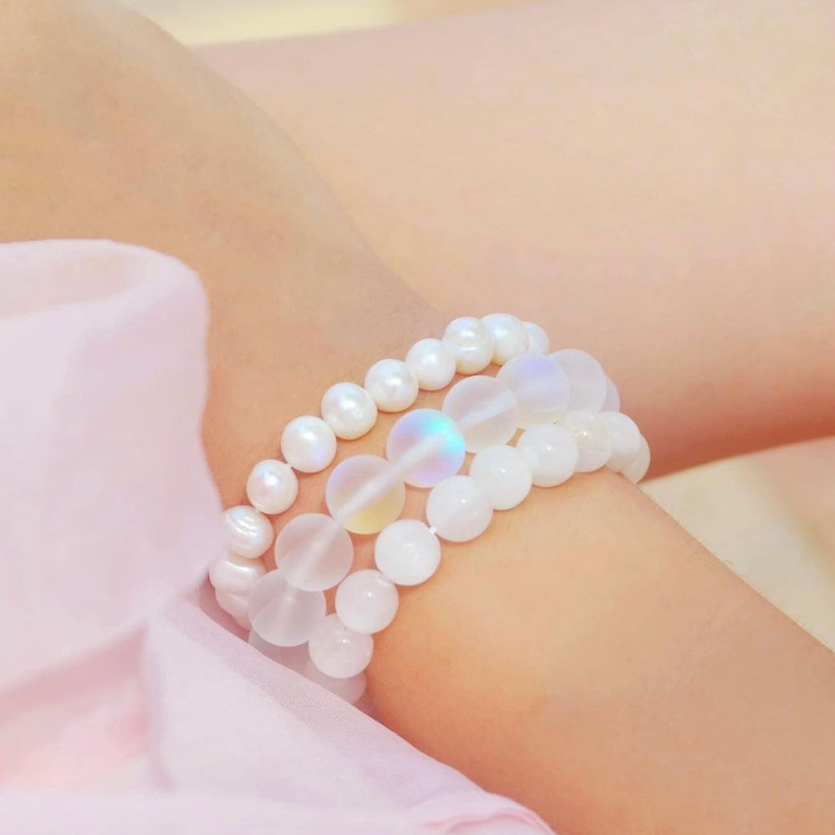 Selenite Stretch Bracelet 8mm
