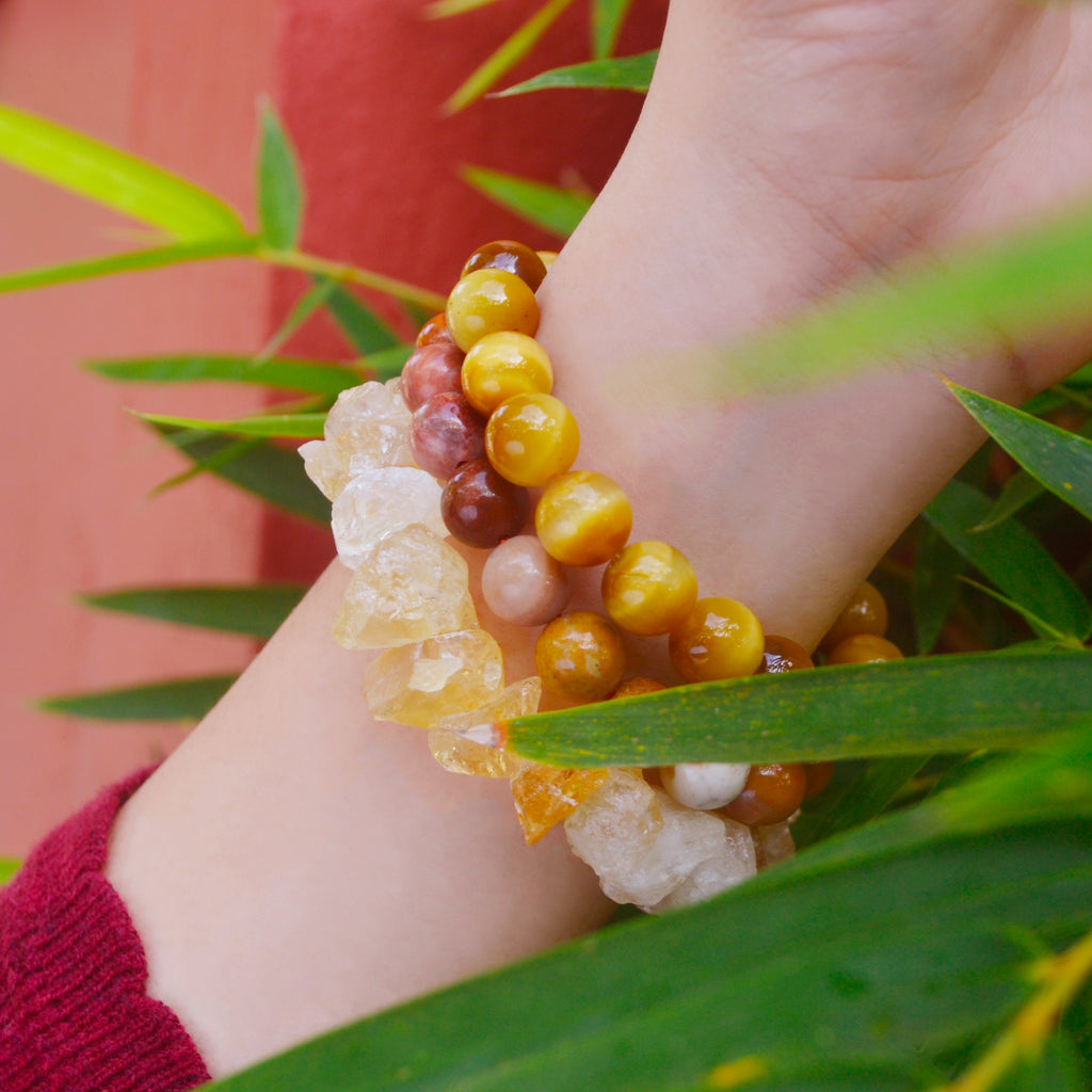 Raw Citrine Stretch Bracelet Medium
