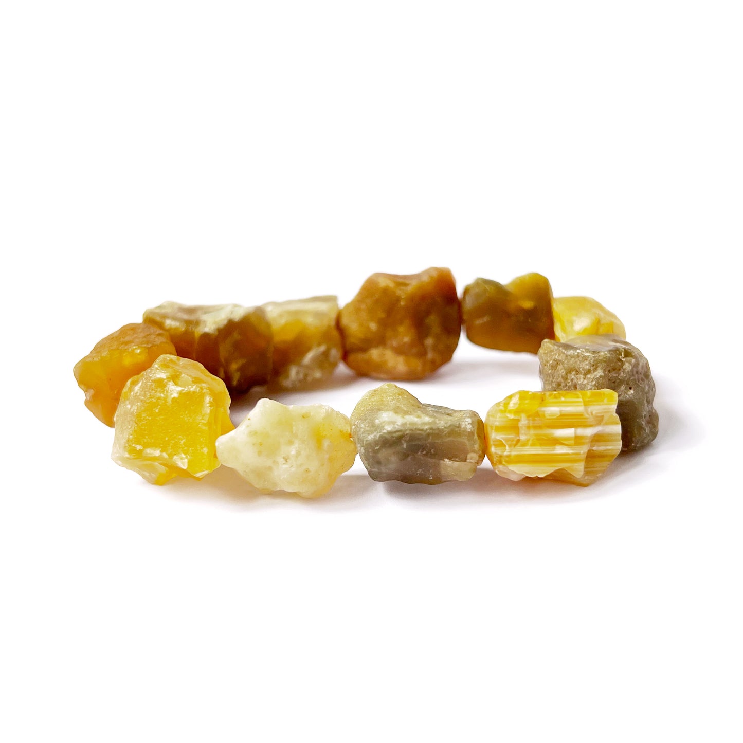 Raw Yellow Agate Stretch Bracelet Medium