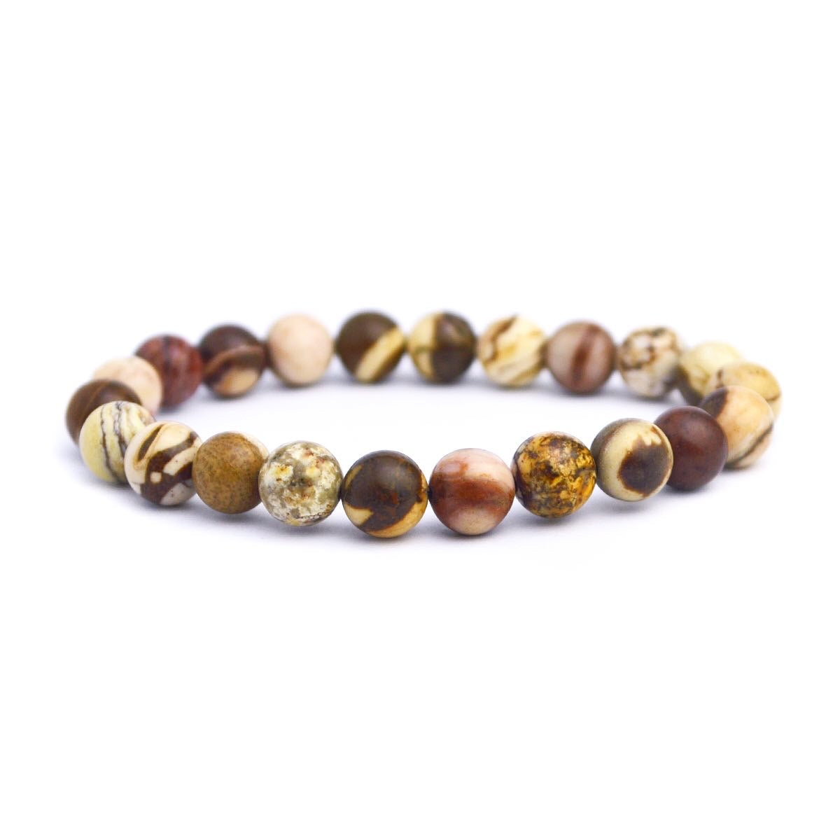 Brown Zebra Jasper Stretch Bracelet 8mm