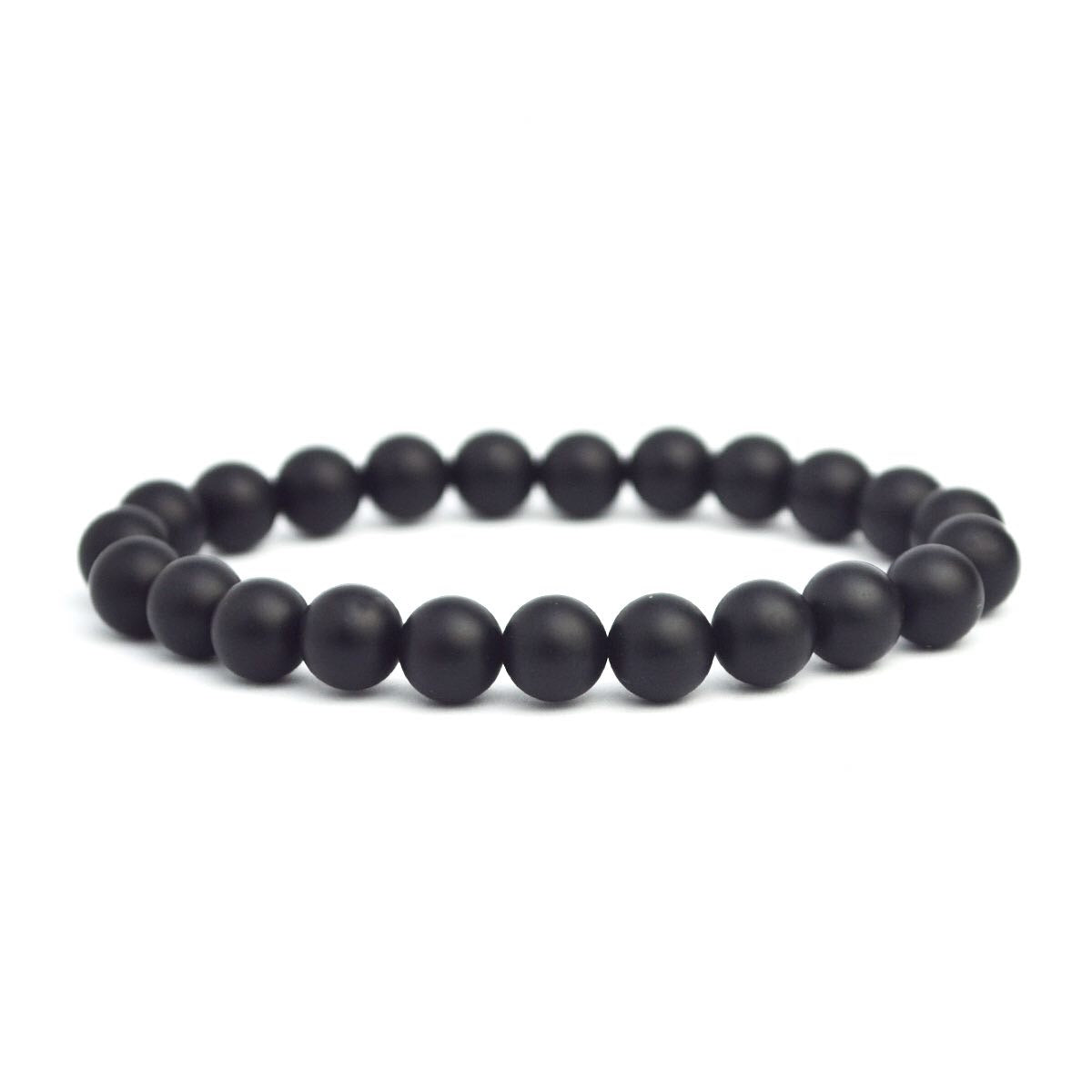 Matte Black Onyx Stretch Bracelet