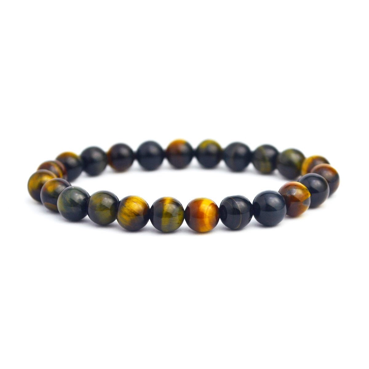Blue-Brown Tiger Eye Stretch Bracelet 8mm