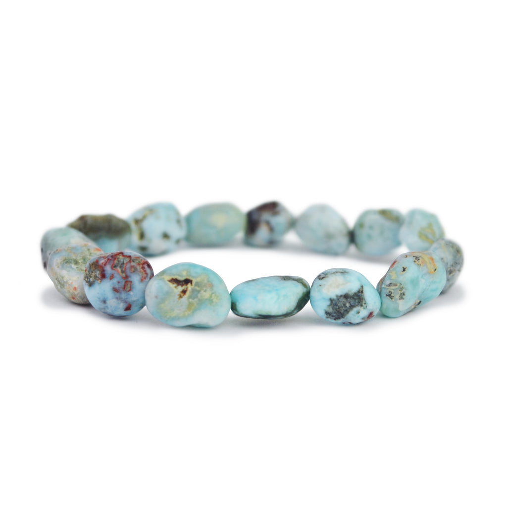 Larimar Pebbles Stretch Bracelet (Few Inclusions)