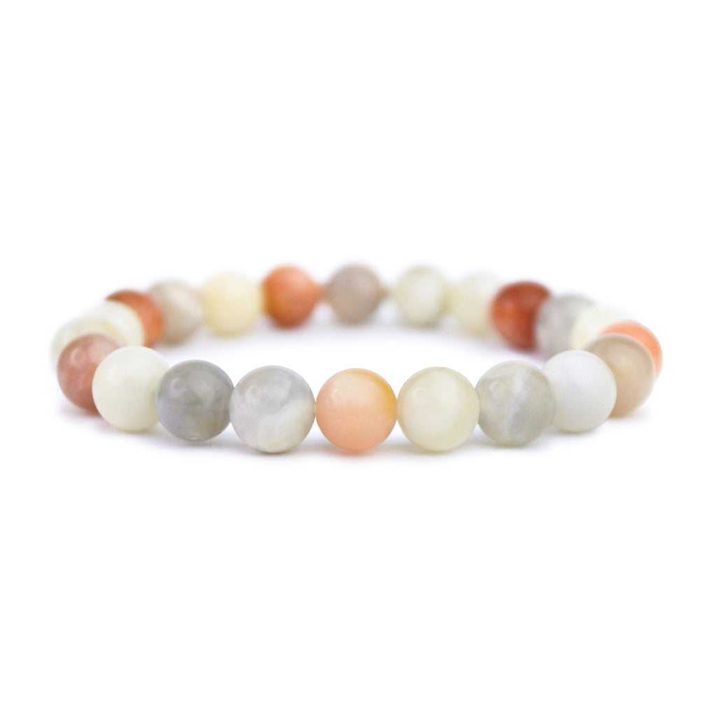 Mixed Moonstone Stretch Bracelet 8mm