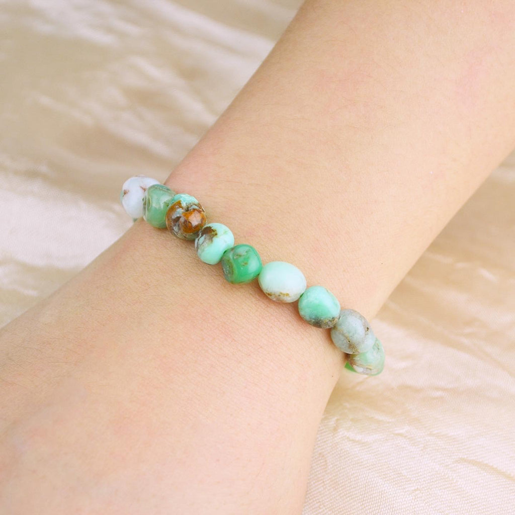 Chrysoprase Pebbles Stretch Bracelet