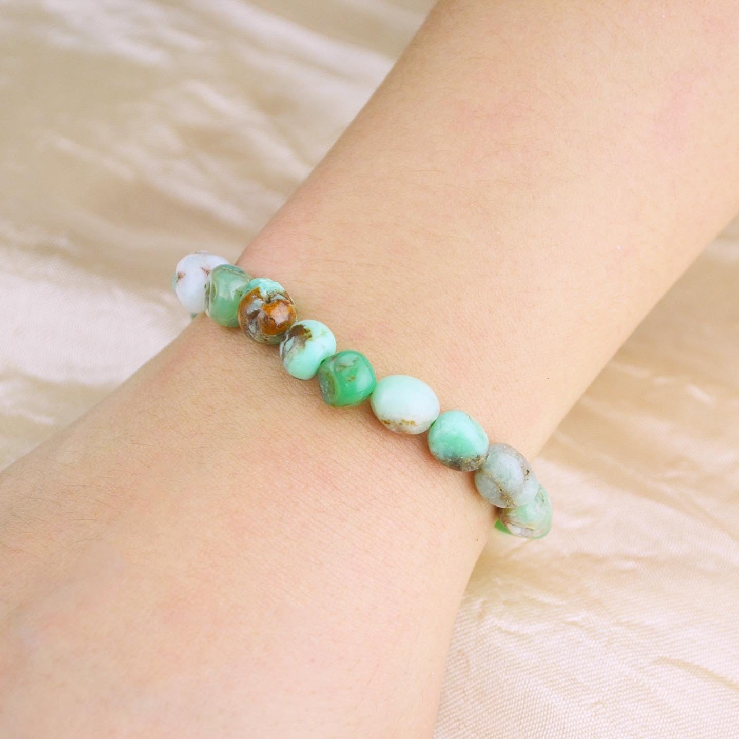 Chrysoprase Pebbles Stretch Bracelet