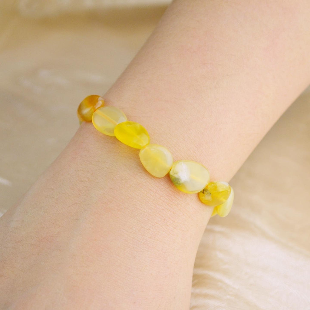 Yellow Opal Pebbles Stretch Bracelet