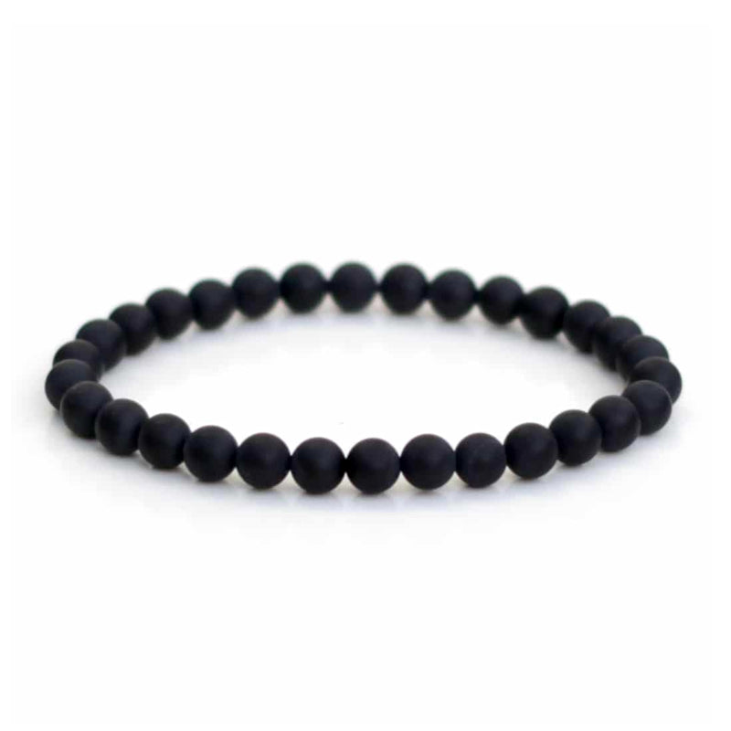 Matte Black Onyx Stretch Bracelet 6mm